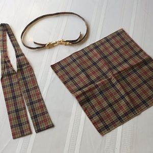 Women’s plaid tie,belt,hanky set - GUC